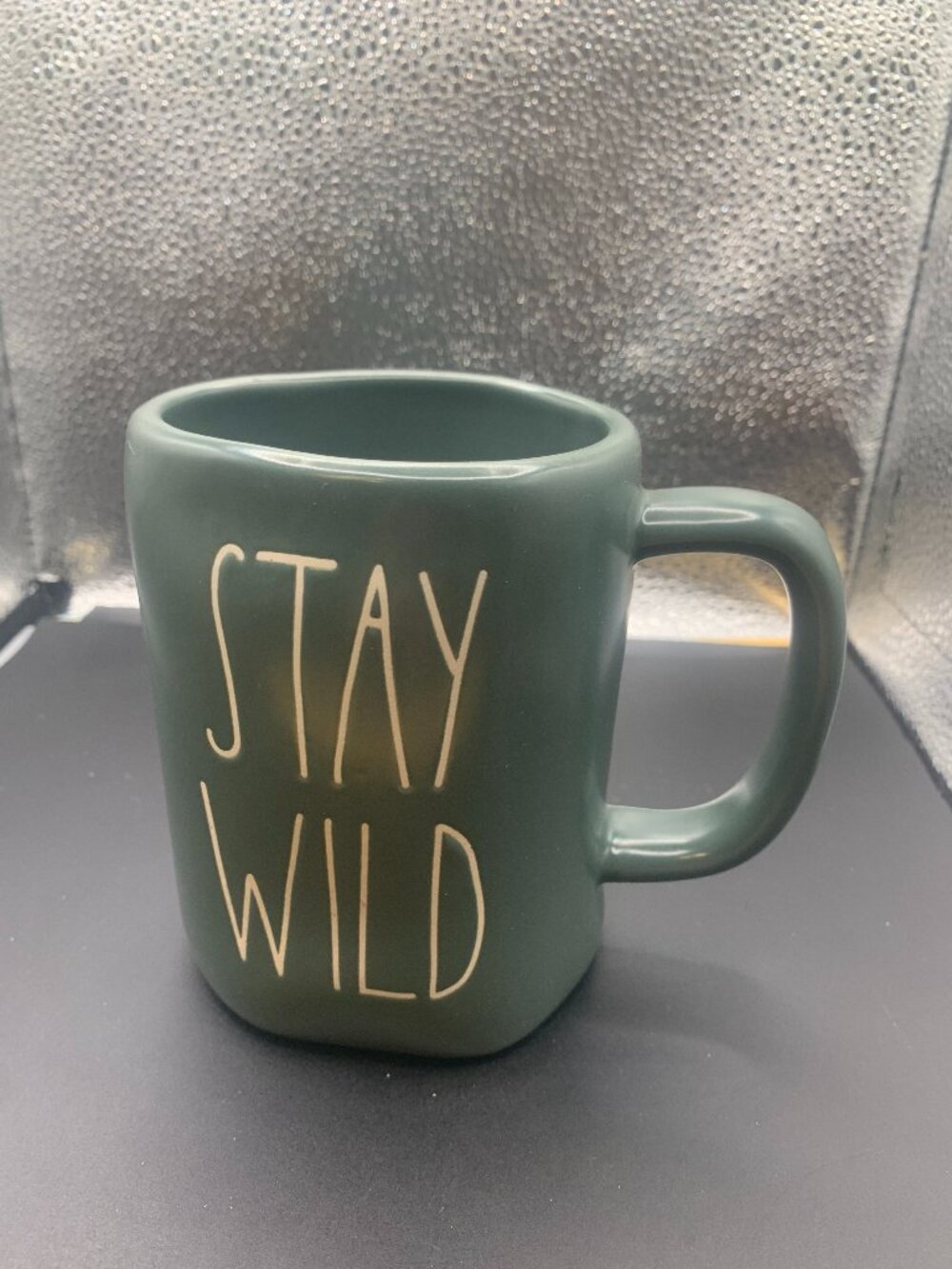 Rae Dunn "Stay Wild" Green Ceramic 16oz Coffee Mug SELLING AS IS